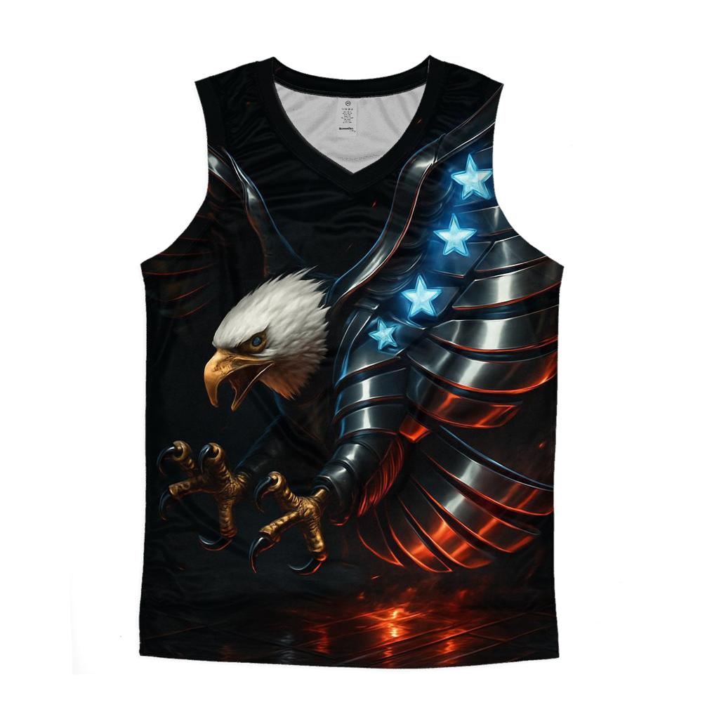 Neon Foundry Eagle With Chromed Flag Wings custom tank tops
