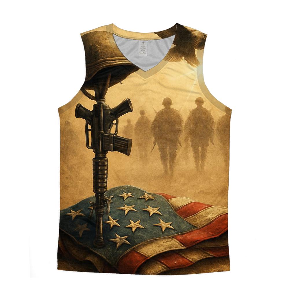 Desert Cross Of Stars And Steel custom tank tops