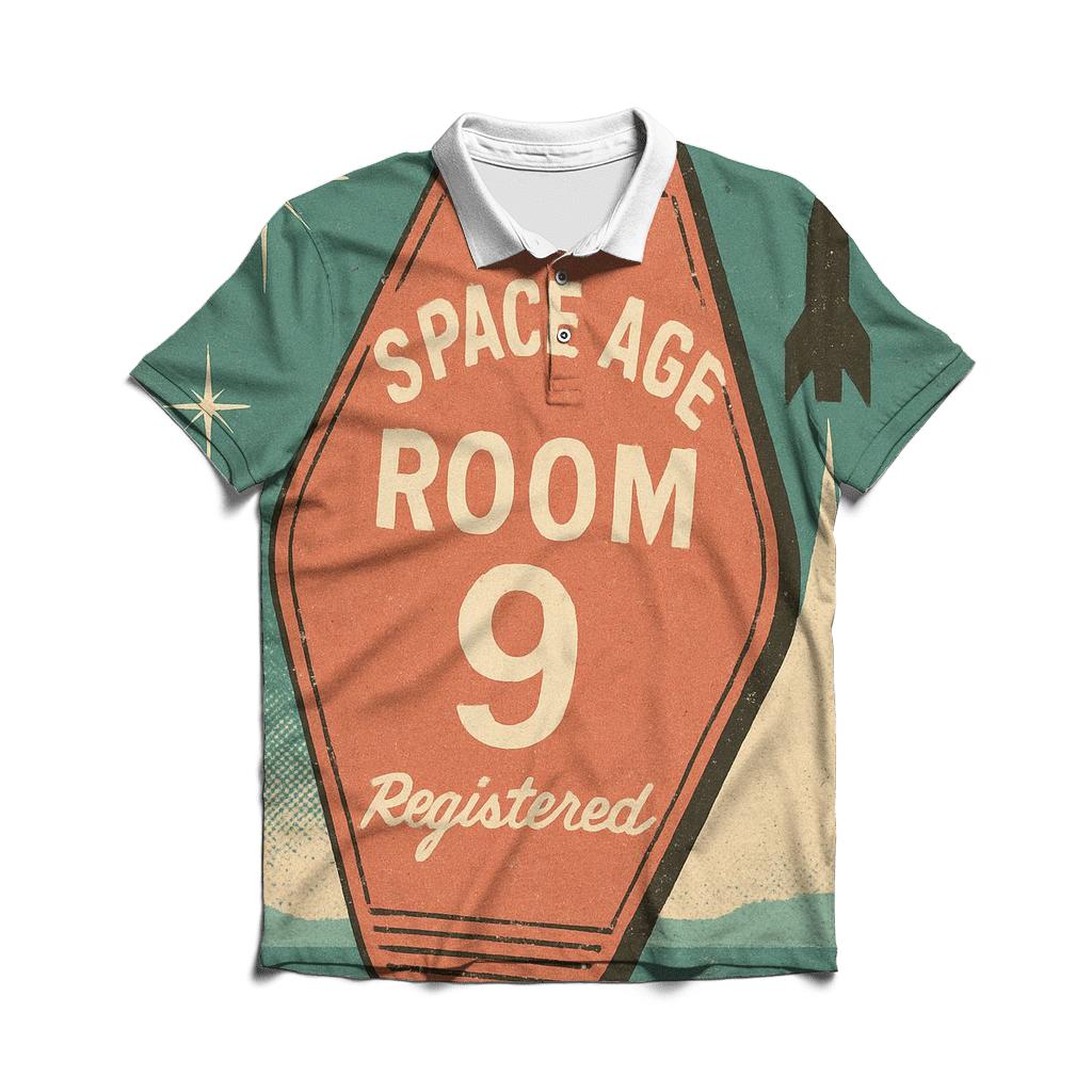 Weathered Space Age Motel Keychain Poster designer slim fit polos