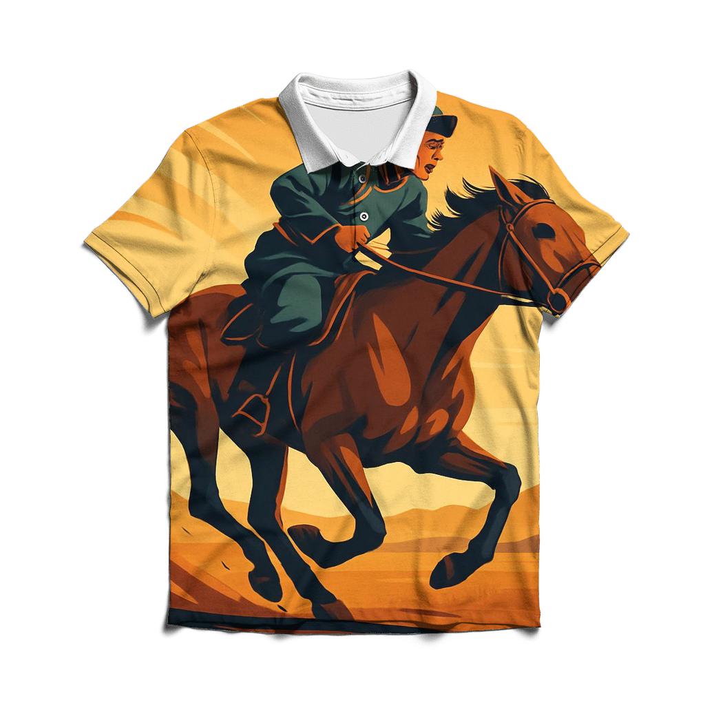 Naadam Horse Racing Horizon branded logo polo shirts