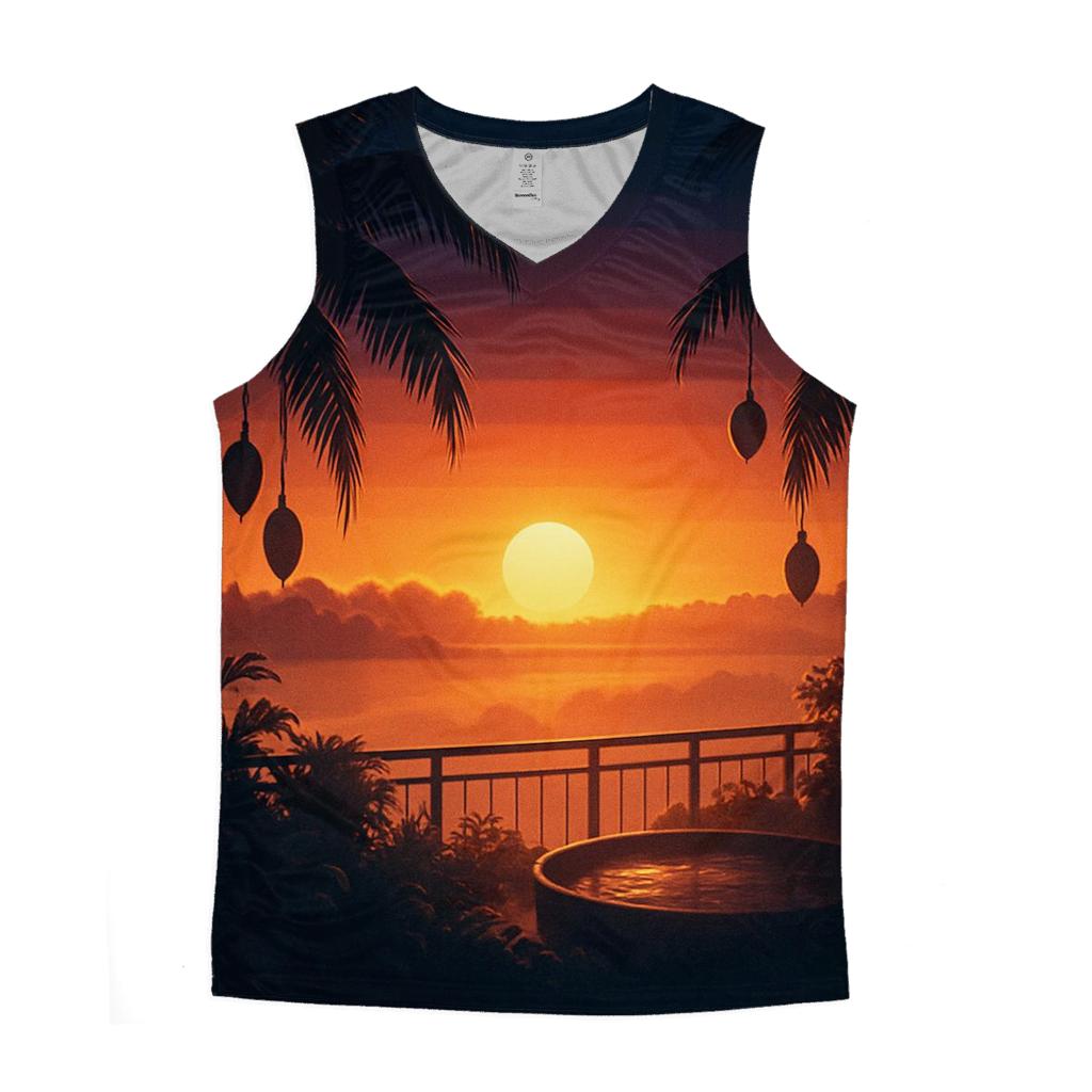 Sundown Over The Cloud Garden sports performance tank tops