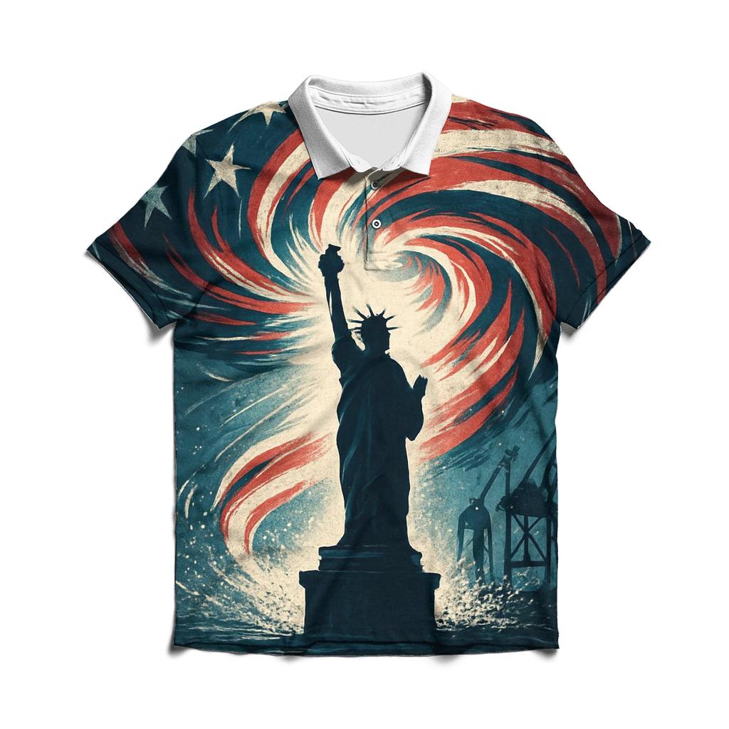 Liberty Tempest Over Steel Harbor personalized polo shirts