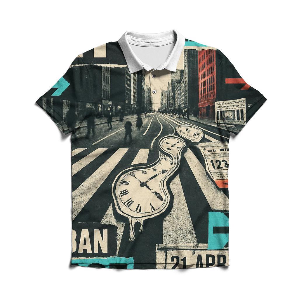 Time Dilation Street Poster Collage personalized polo shirts