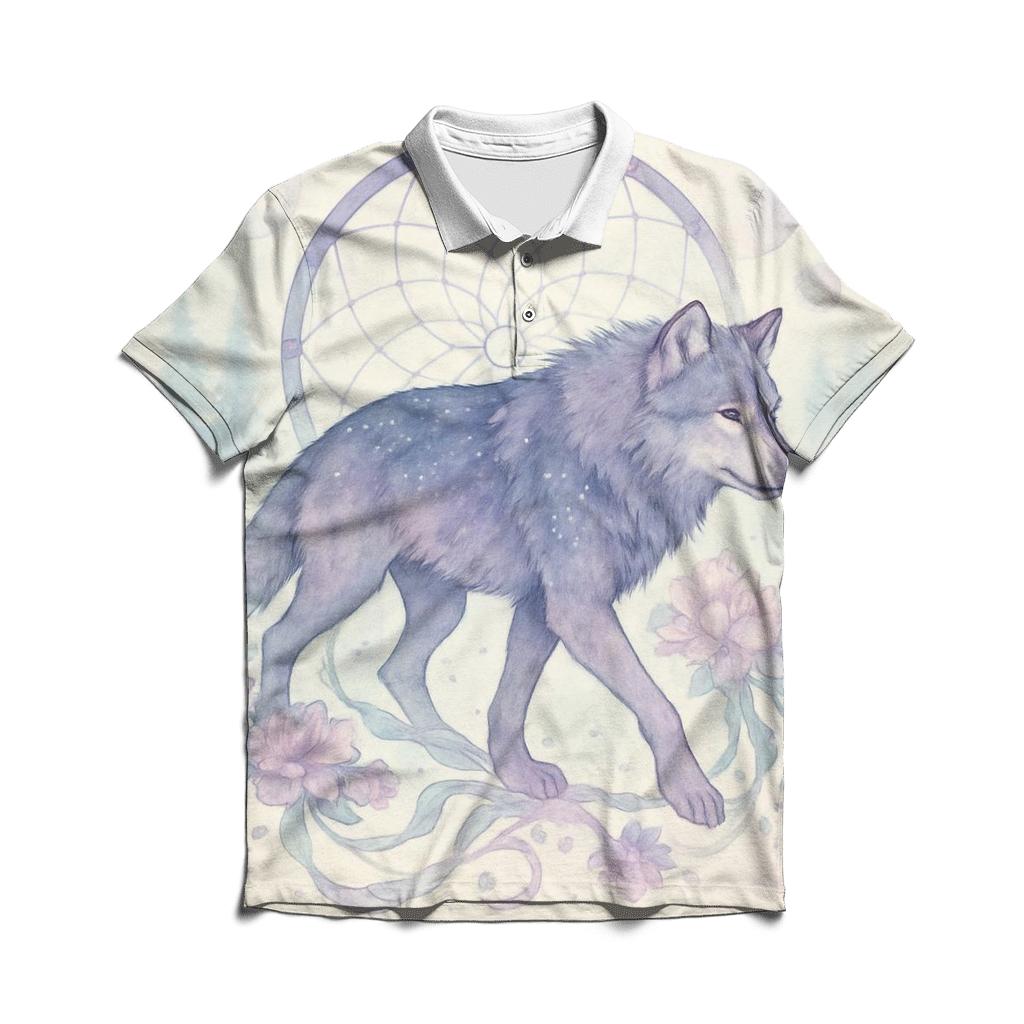The Dreamweaver Timberwolf Bloom embroidered polo tops