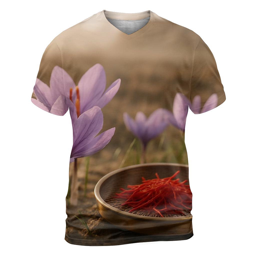 Saffron Crocus And Brass Drying Tray At Dawn designer pattern shirts
