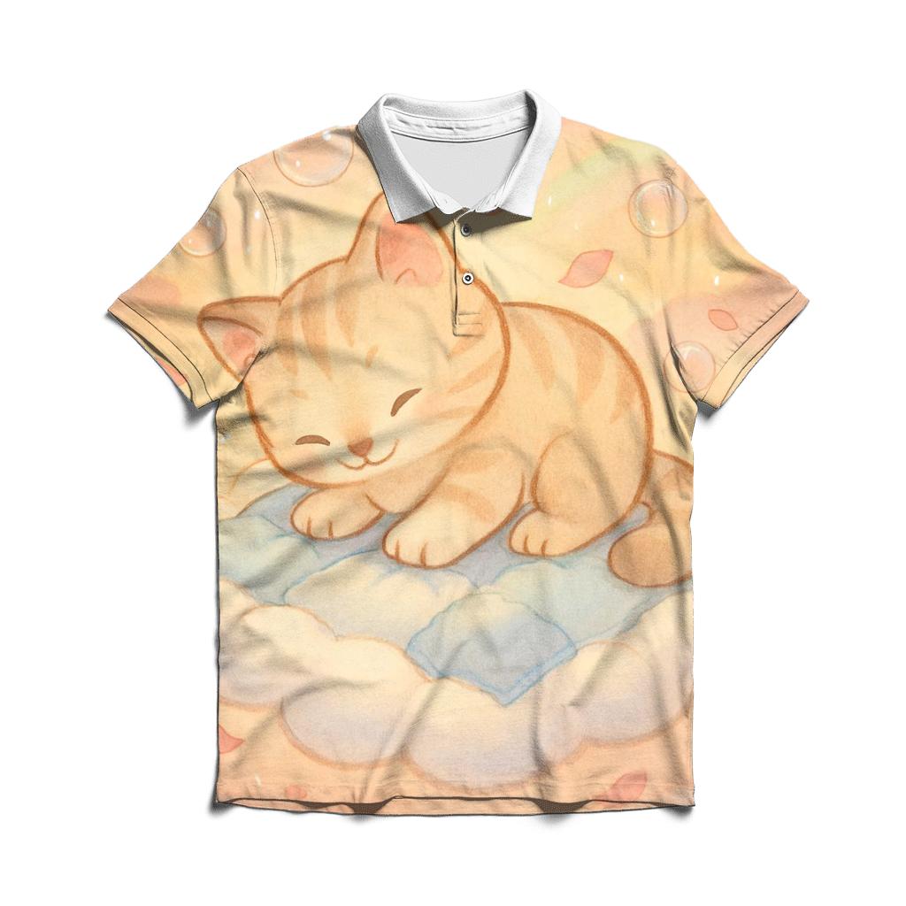 Sunrise Cloud Quilt Kitten Dreamscape personalized polo shirts