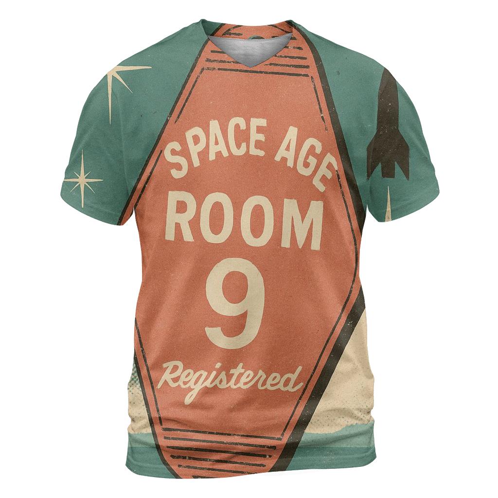 Weathered Space Age Motel Keychain Poster trendy printed shirt styles