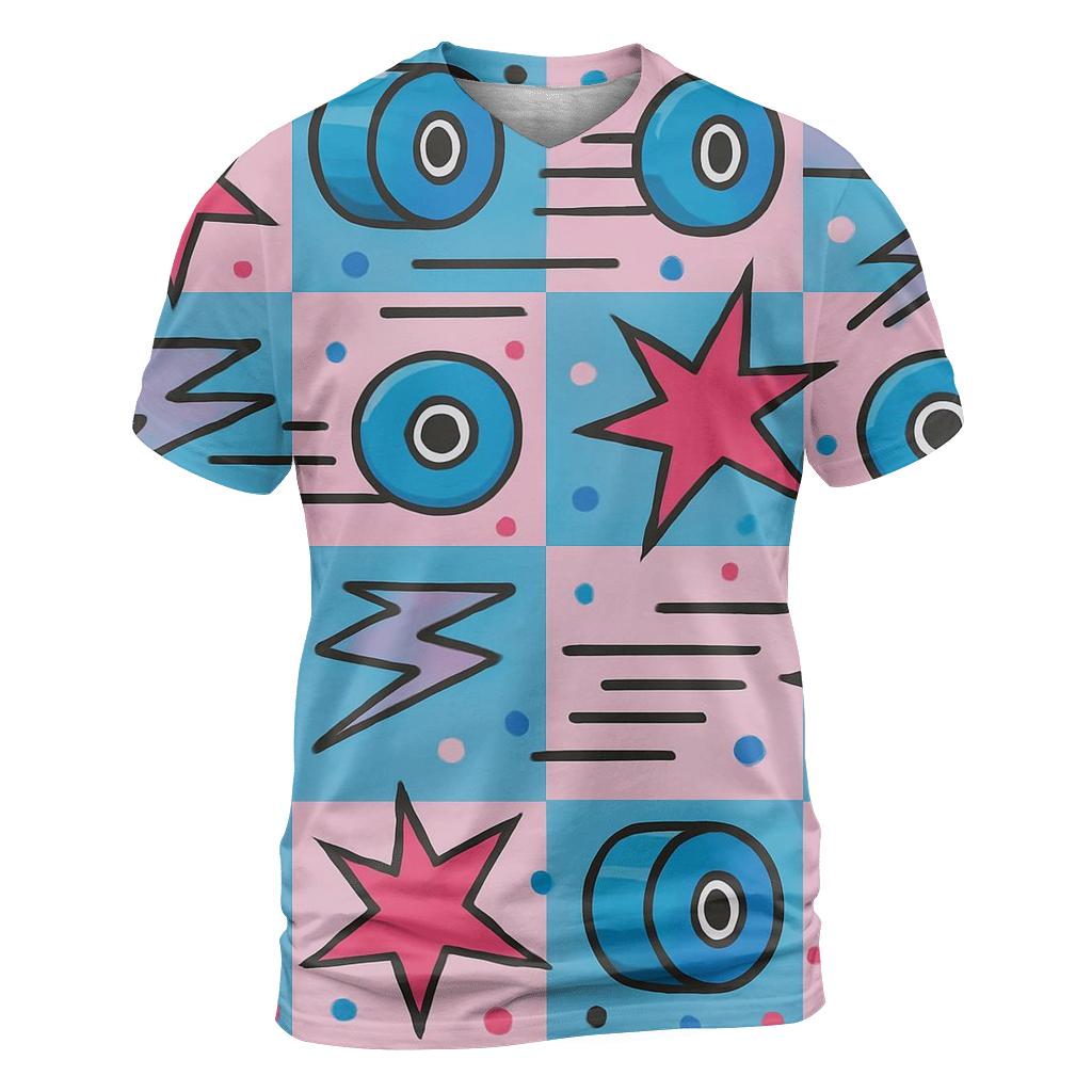 Roller Rink Starburst Tiles artistic all-over print tops