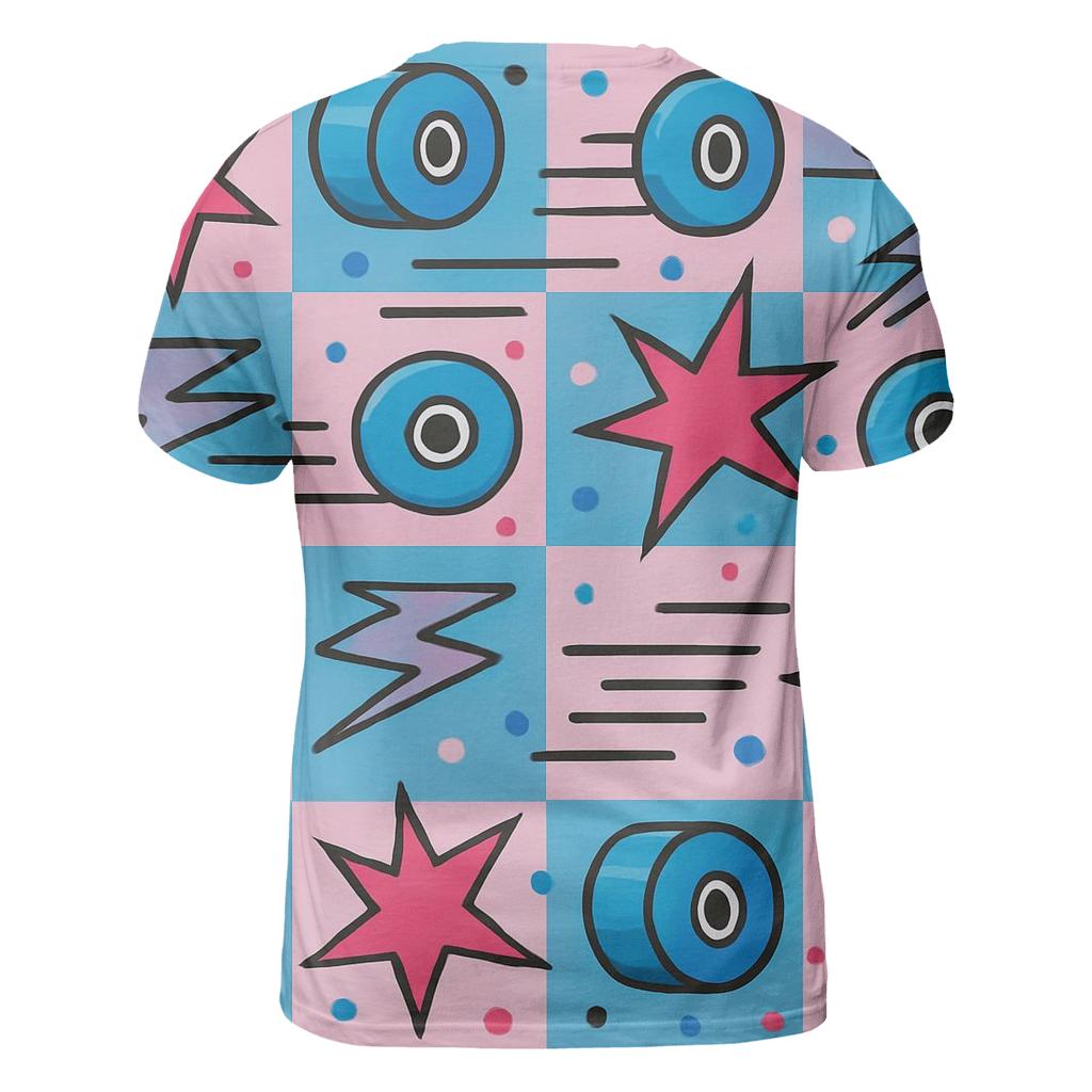 Roller Rink Starburst Tiles artistic all-over print tops