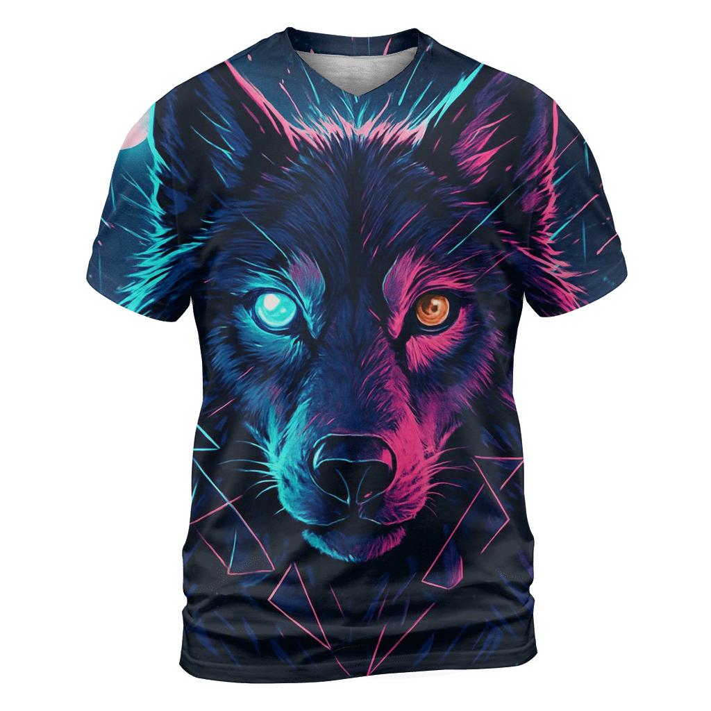 Lunar Circuit Wolf Sentinel trendy printed shirt styles