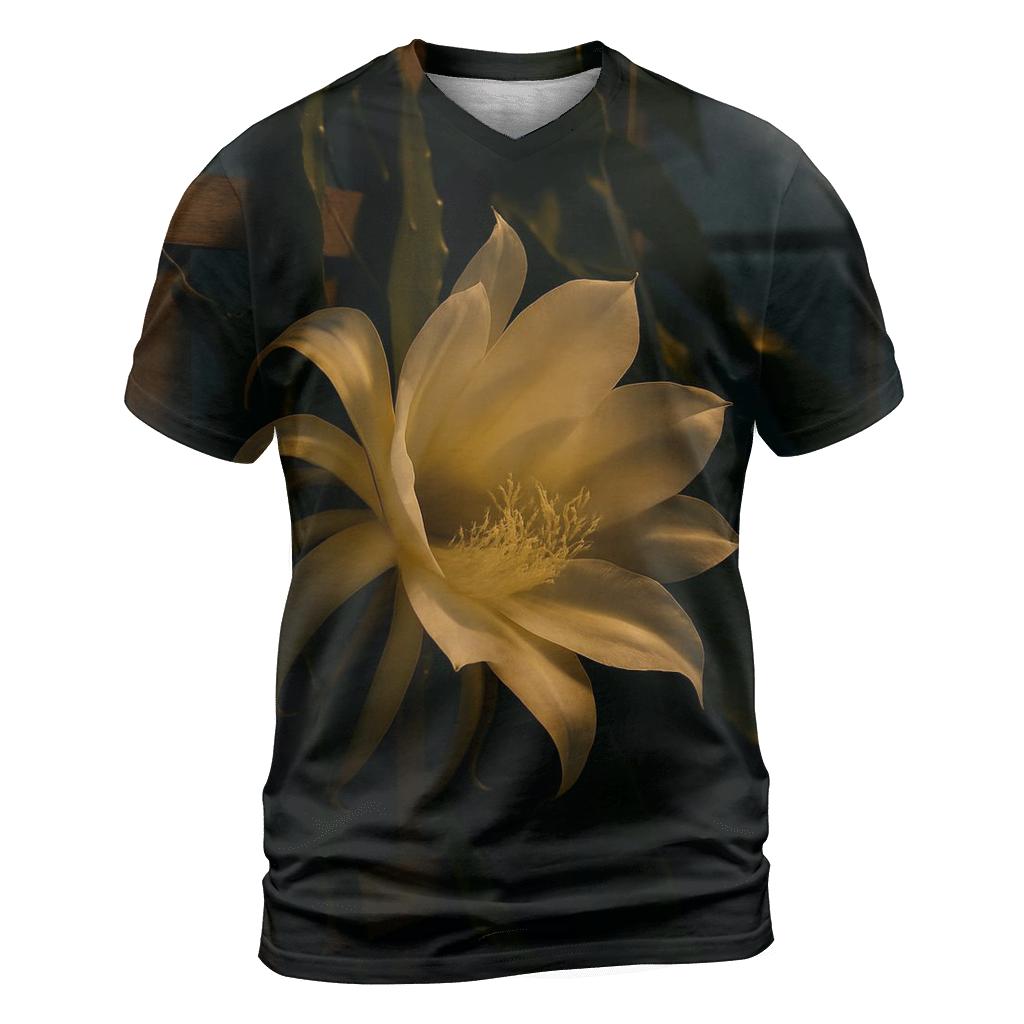 Night Blooming Cereus Opening In A Quiet Glasshouse custom all-over print shirts