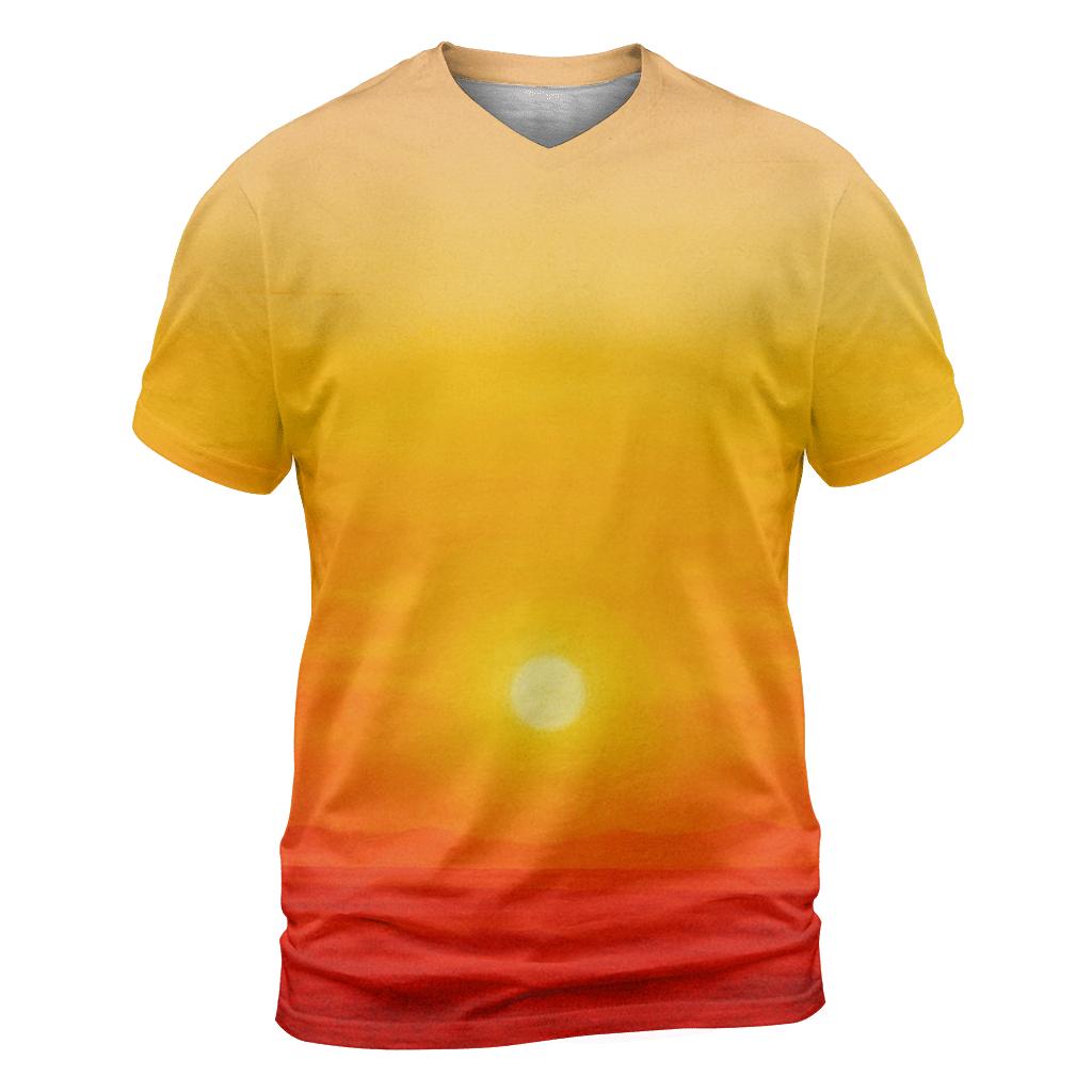 Molten Citrus Horizon creative print fashion shirts