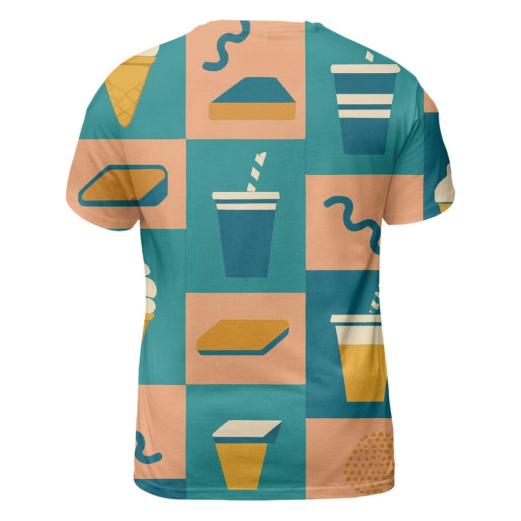 Mall Food Court Neon Pattern vibrant all-over design tees