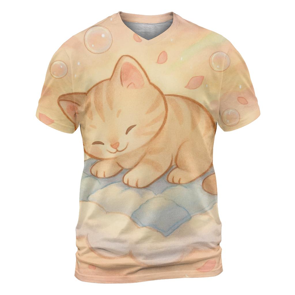 Sunrise Cloud Quilt Kitten Dreamscape artistic all-over print tops
