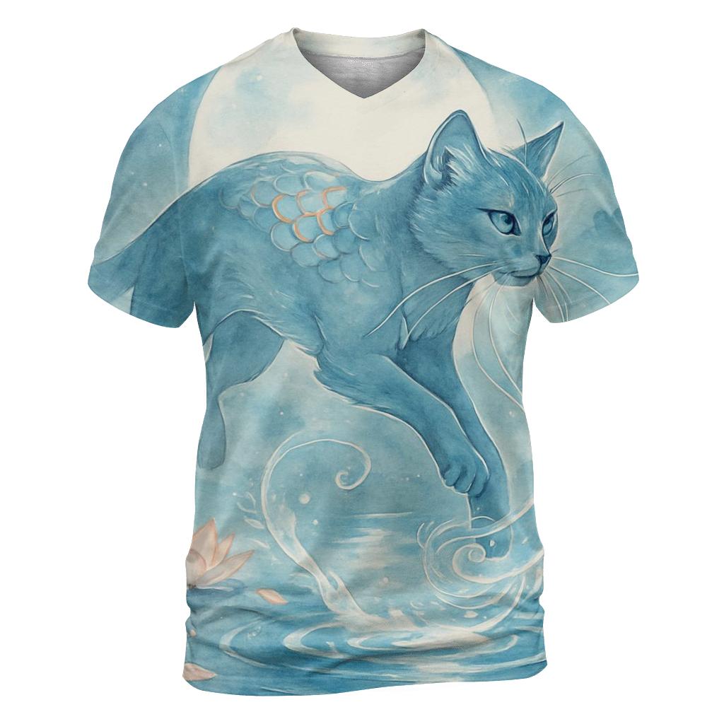 Koi Pond Moon Guardian Cat personalized full print shirts