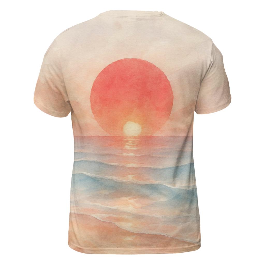 Japan Dawn Watercolor Horizon designer pattern shirts