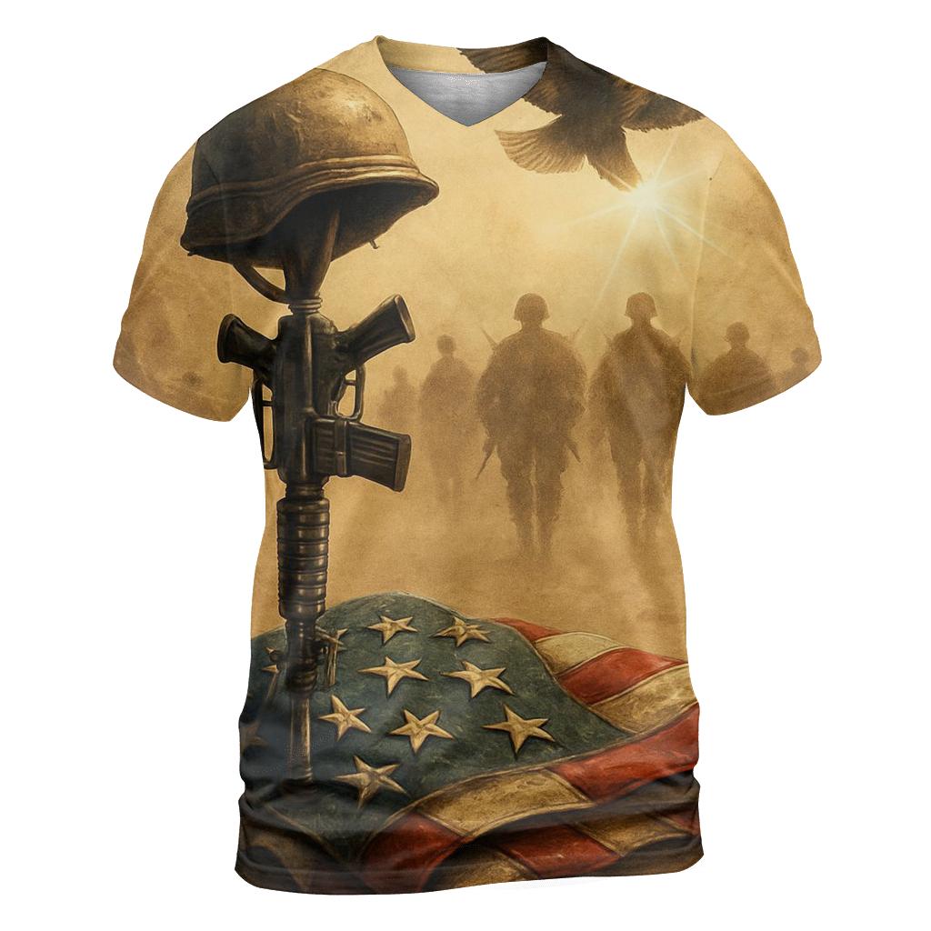 Desert Cross Of Stars And Steel artistic all-over print tops