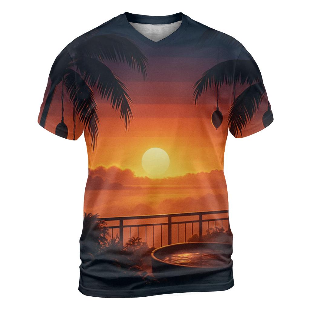 Sundown Over The Cloud Garden designer pattern shirts