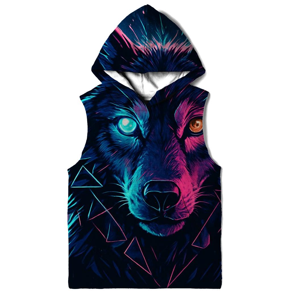 Lunar Circuit Wolf Sentinel pullover hoodies