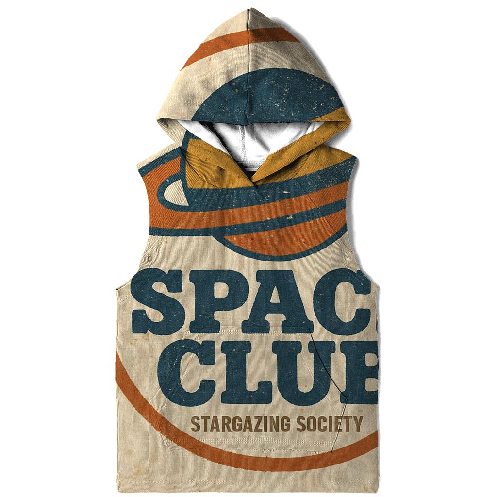 Faded Seventies Vinyl Astronomy Club Badge graphic hoodies