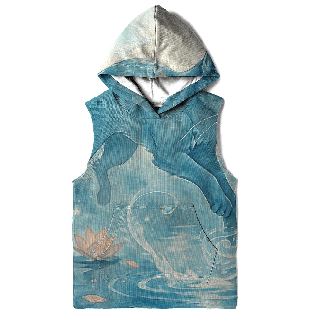 Koi Pond Moon Guardian Cat embroidered hoodies