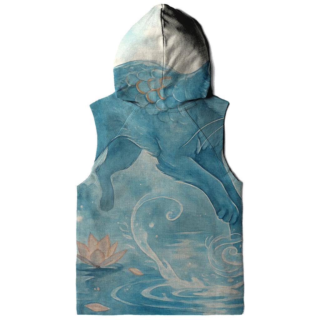 Koi Pond Moon Guardian Cat embroidered hoodies