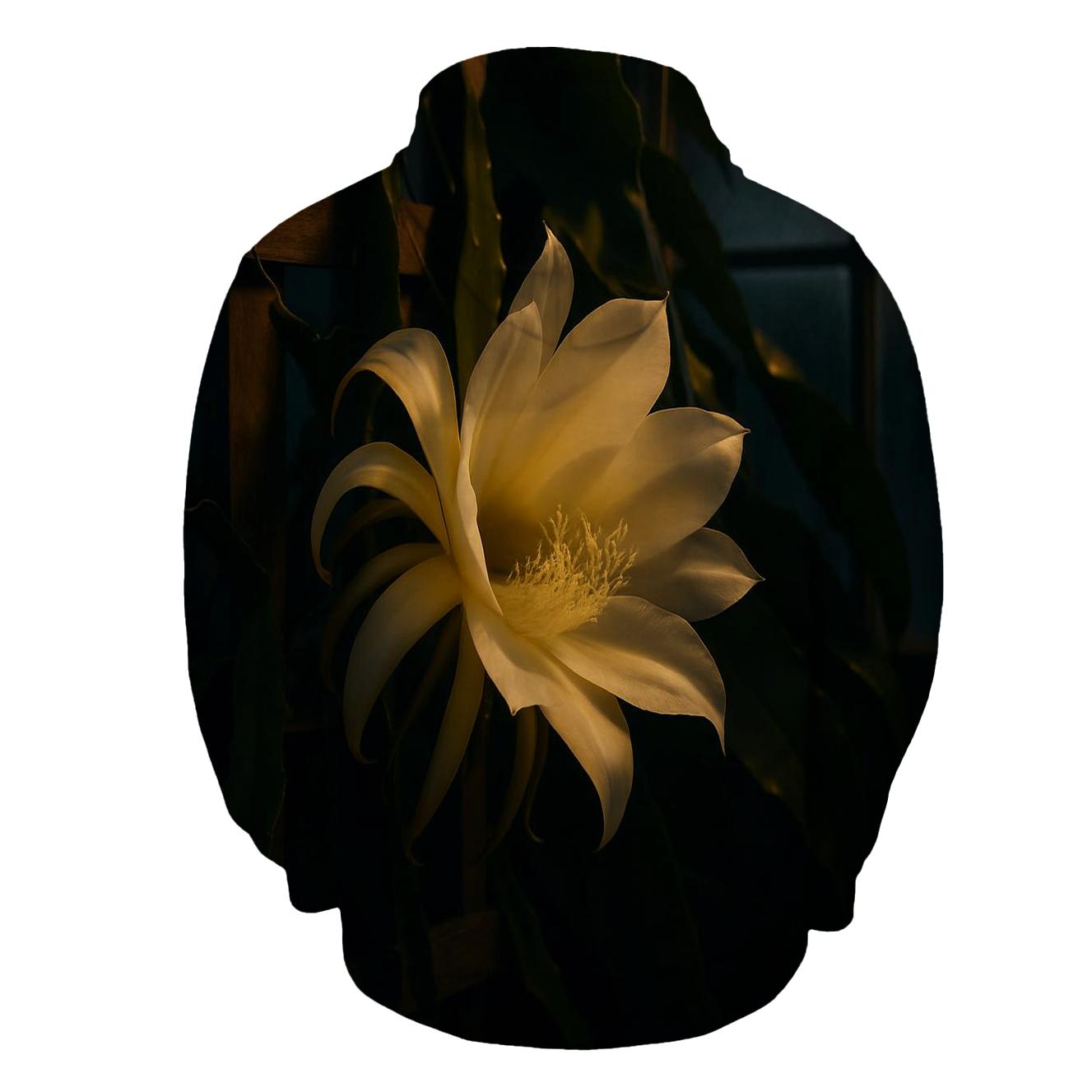 Night Blooming Cereus Opening In A Quiet Glasshouse graphic hoodies