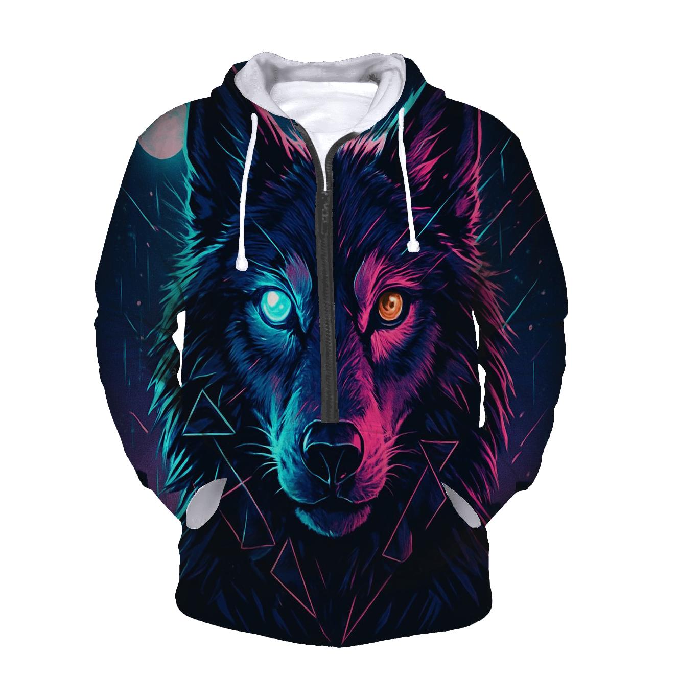Lunar Circuit Wolf Sentinel hoodie styles