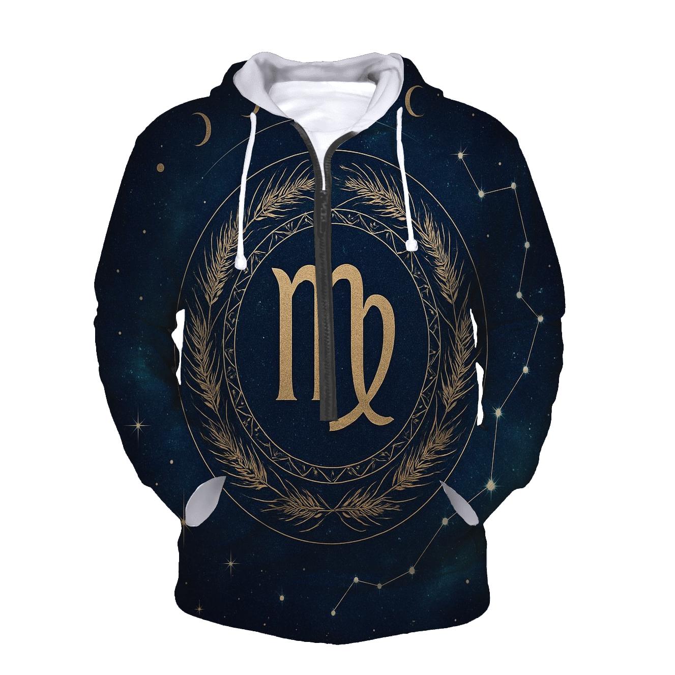 Virgo Spica Harvest Star Mandala embroidered hoodies