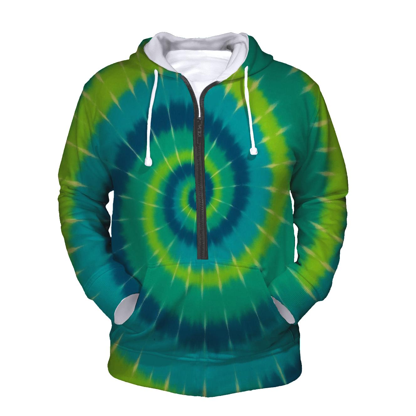 Aurora Spiral Supercluster Overdye zip-up hoodies