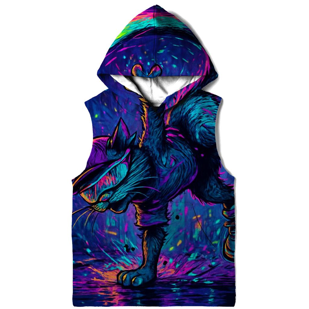 Neon Alley Breakdance Cat Spiral pullover hoodies