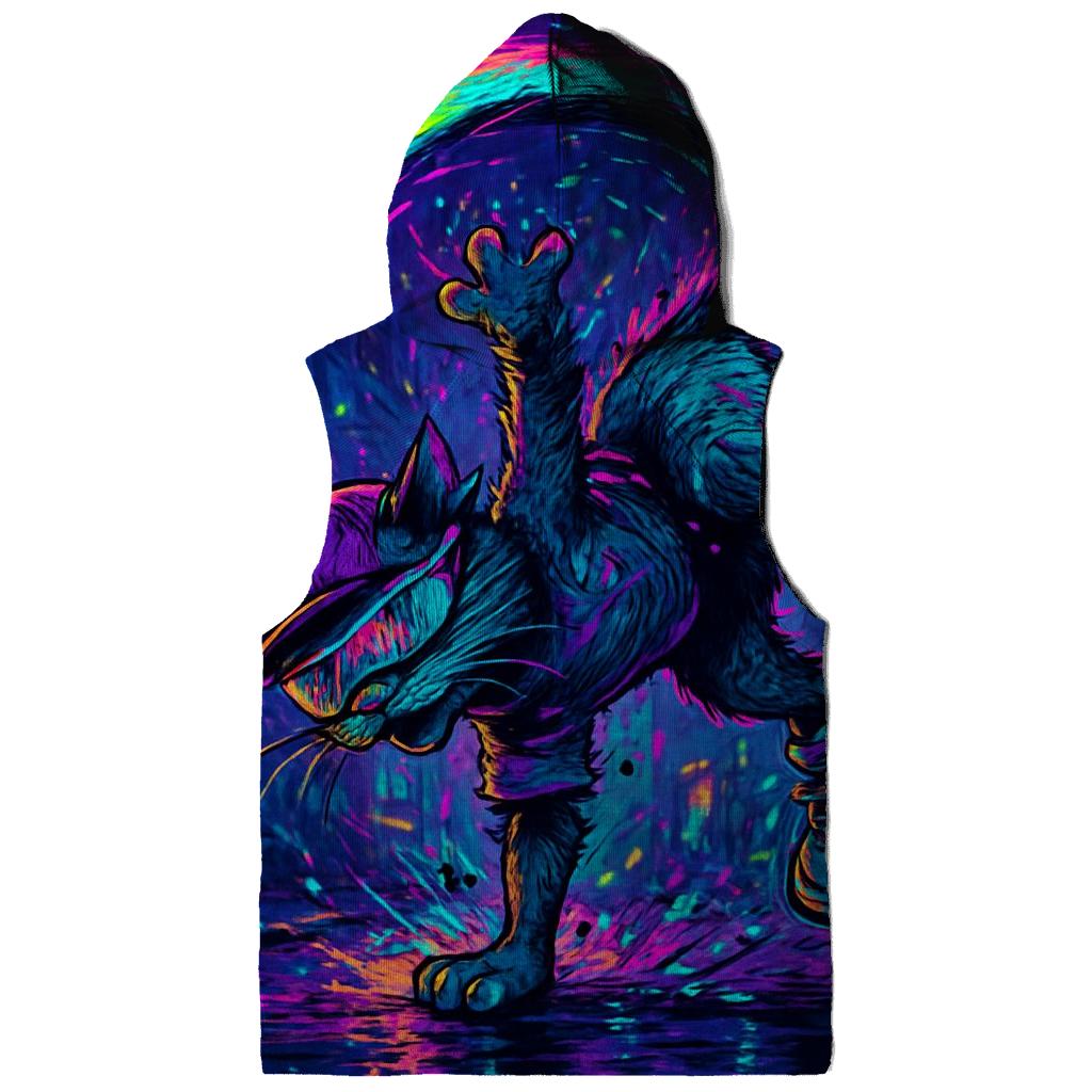 Neon Alley Breakdance Cat Spiral pullover hoodies