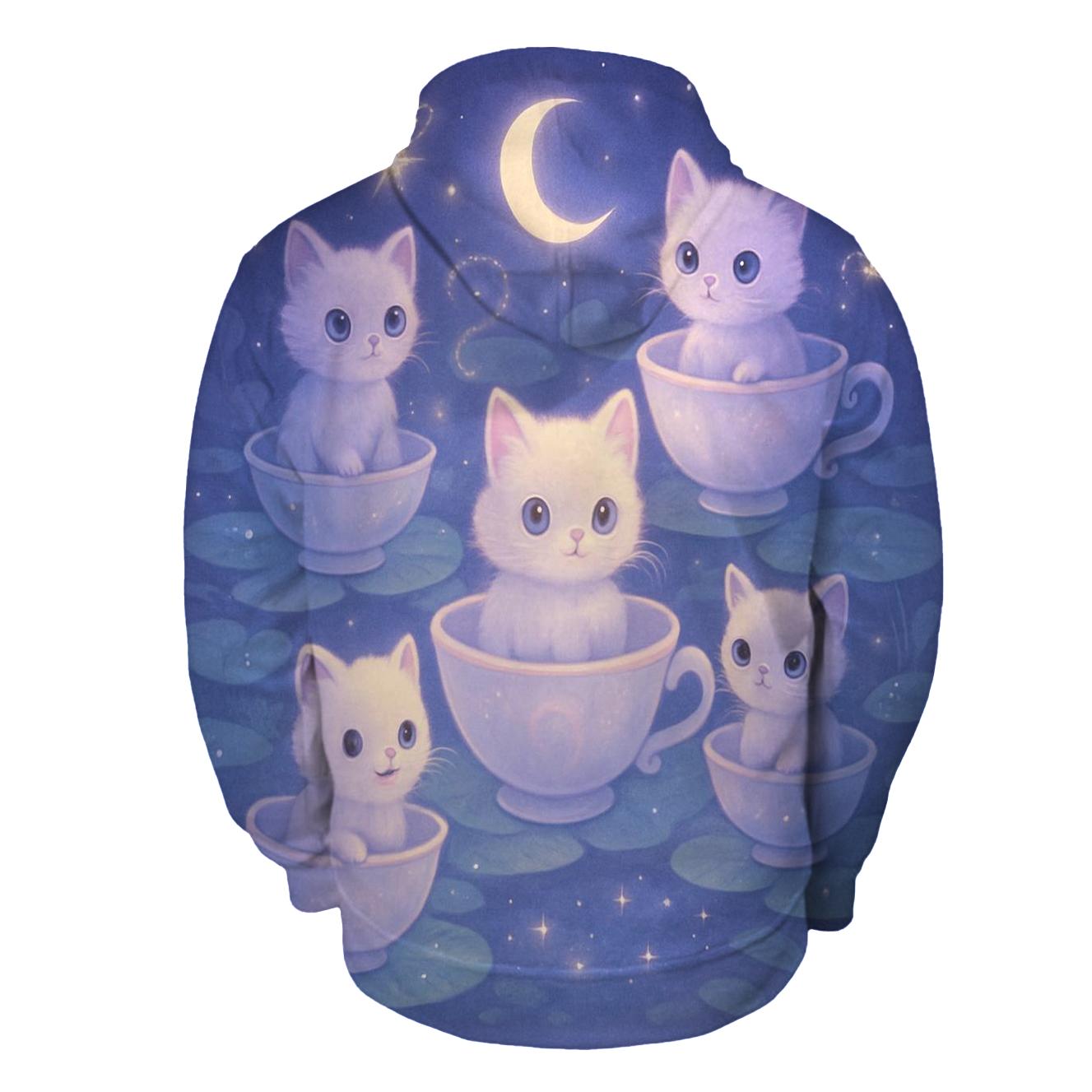 Moonlit Teacup Kitten Carousel hoodie designs