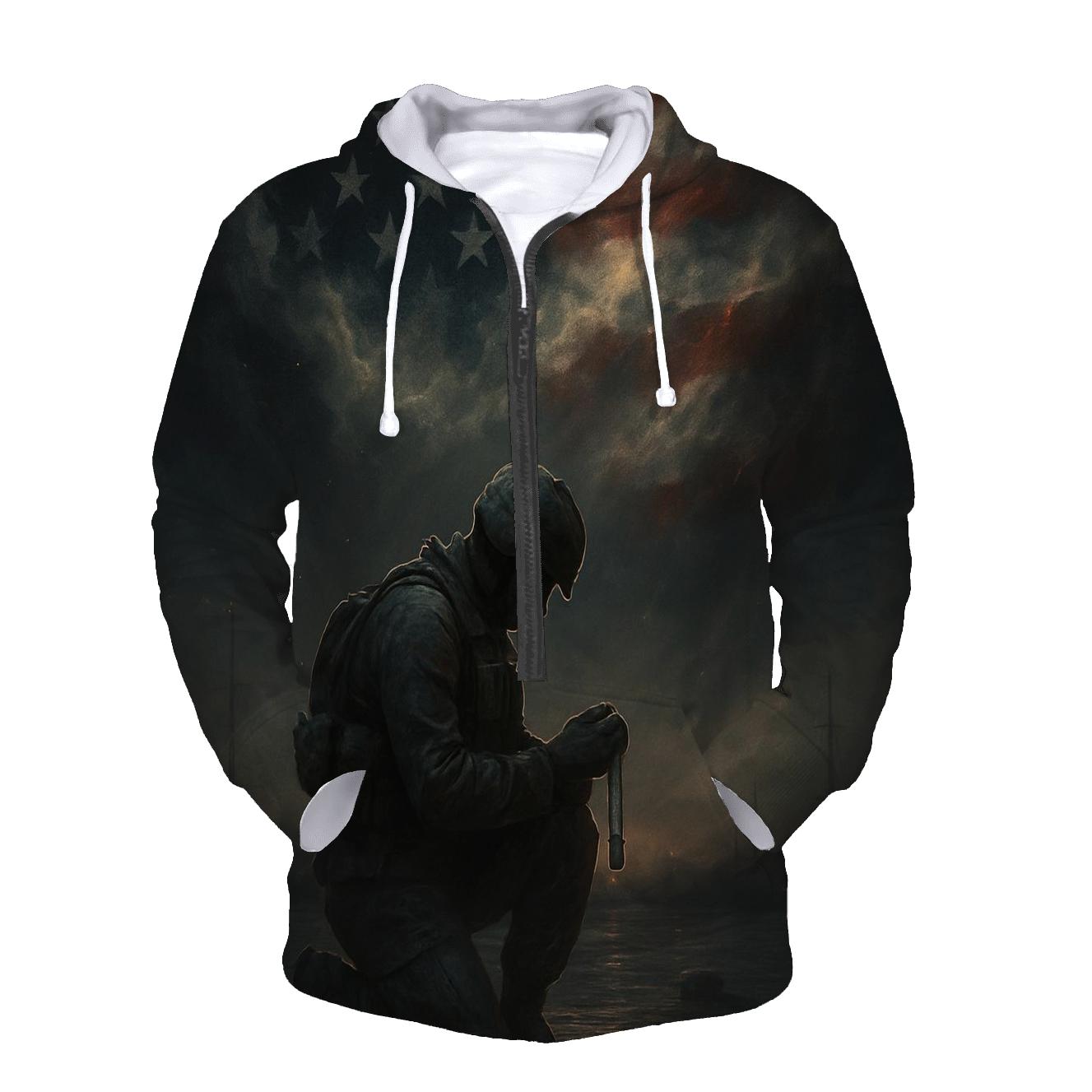 Harbor Vigil Under The Flag Sky pullover hoodies