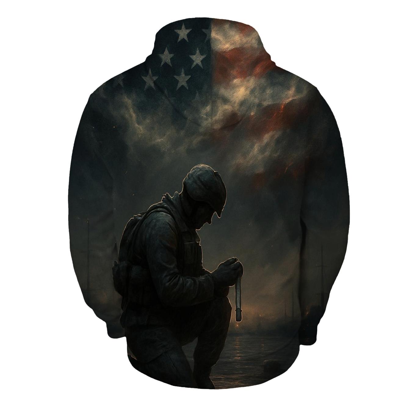 Harbor Vigil Under The Flag Sky pullover hoodies