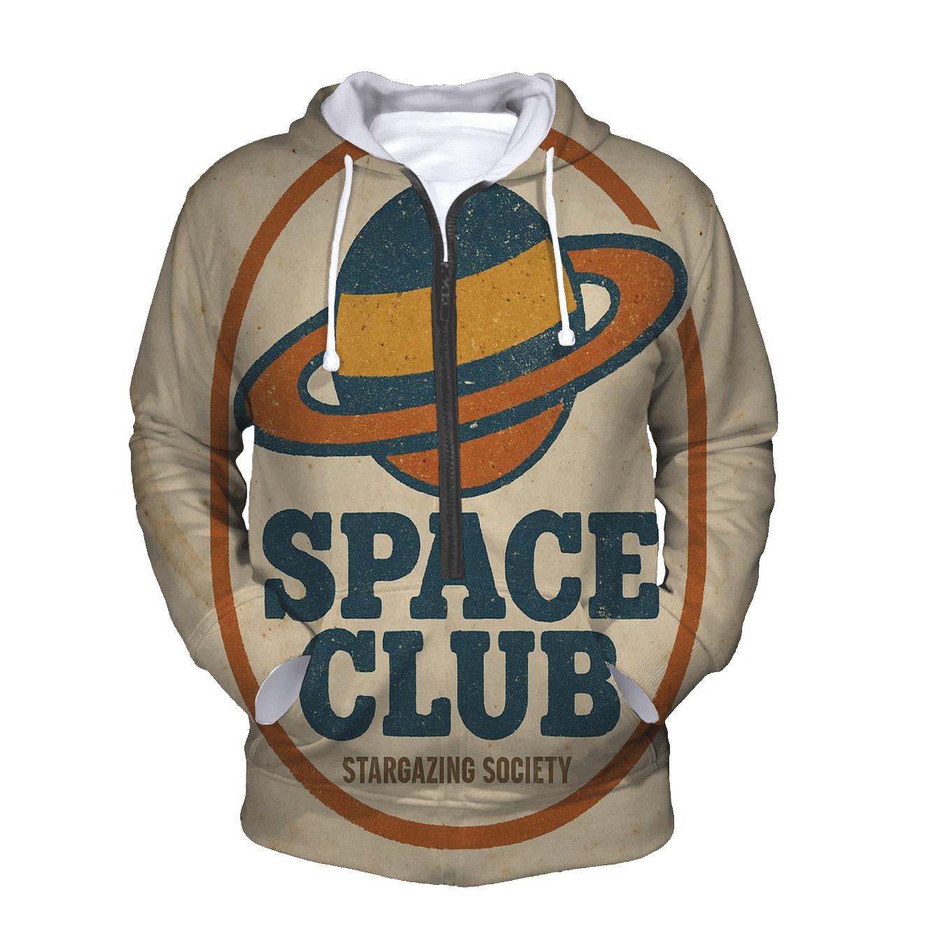 Faded Seventies Vinyl Astronomy Club Badge premium hoodies