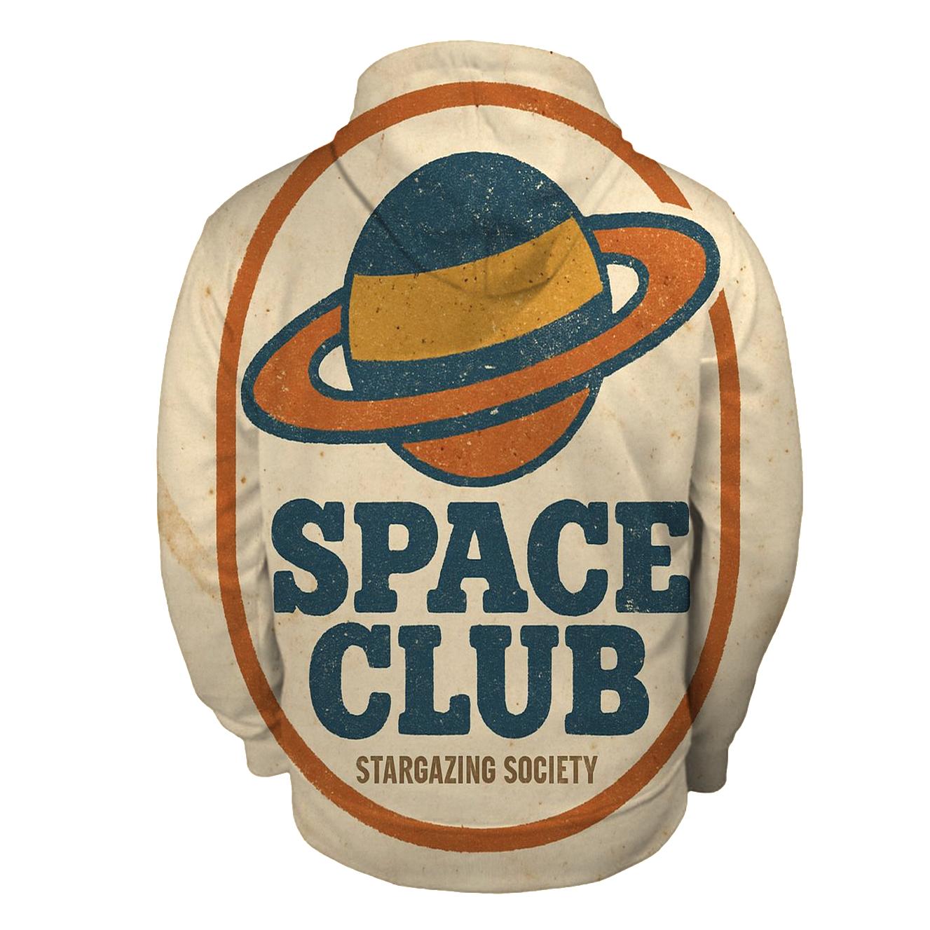 Faded Seventies Vinyl Astronomy Club Badge premium hoodies