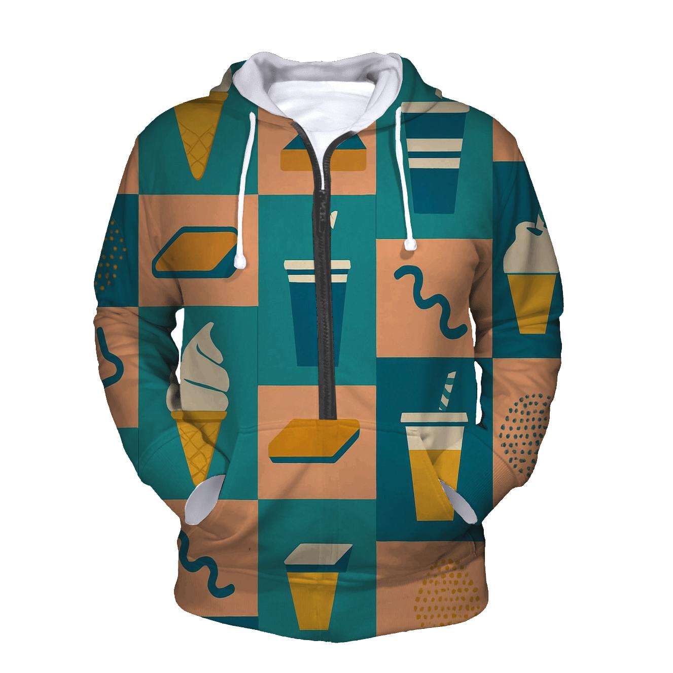Mall Food Court Neon Pattern designer hoodies