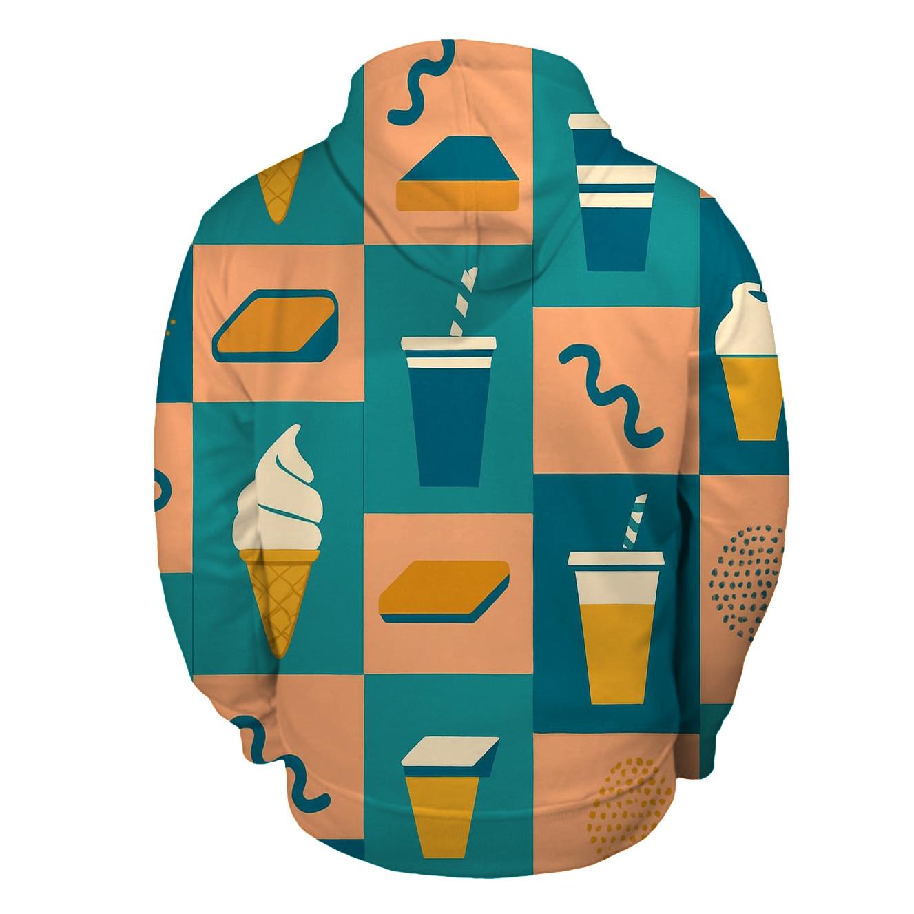 Mall Food Court Neon Pattern designer hoodies