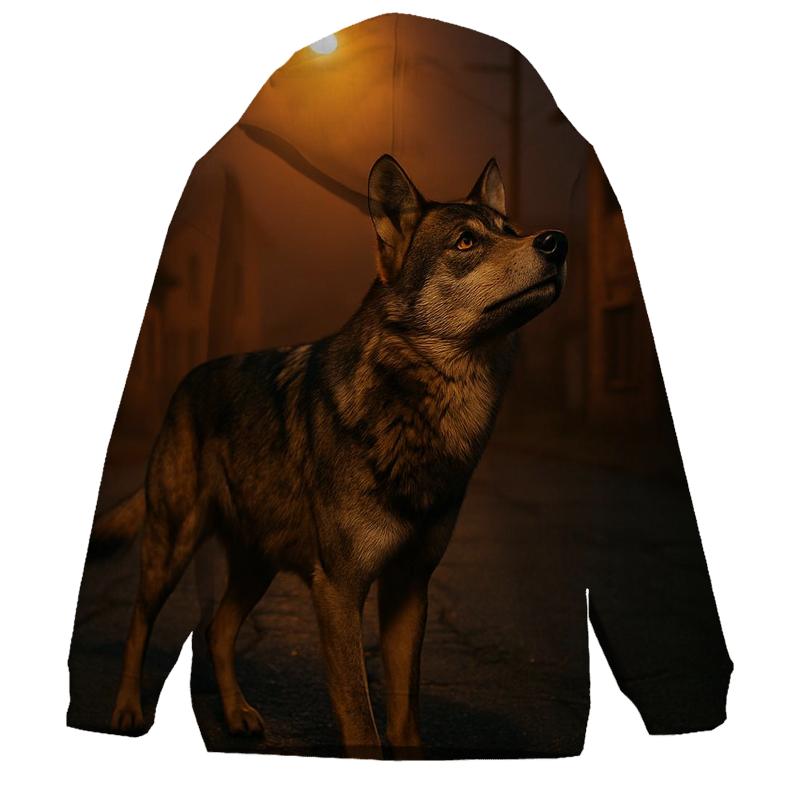 Iberian Wolf Under Sodium Streetlights hoodie trends