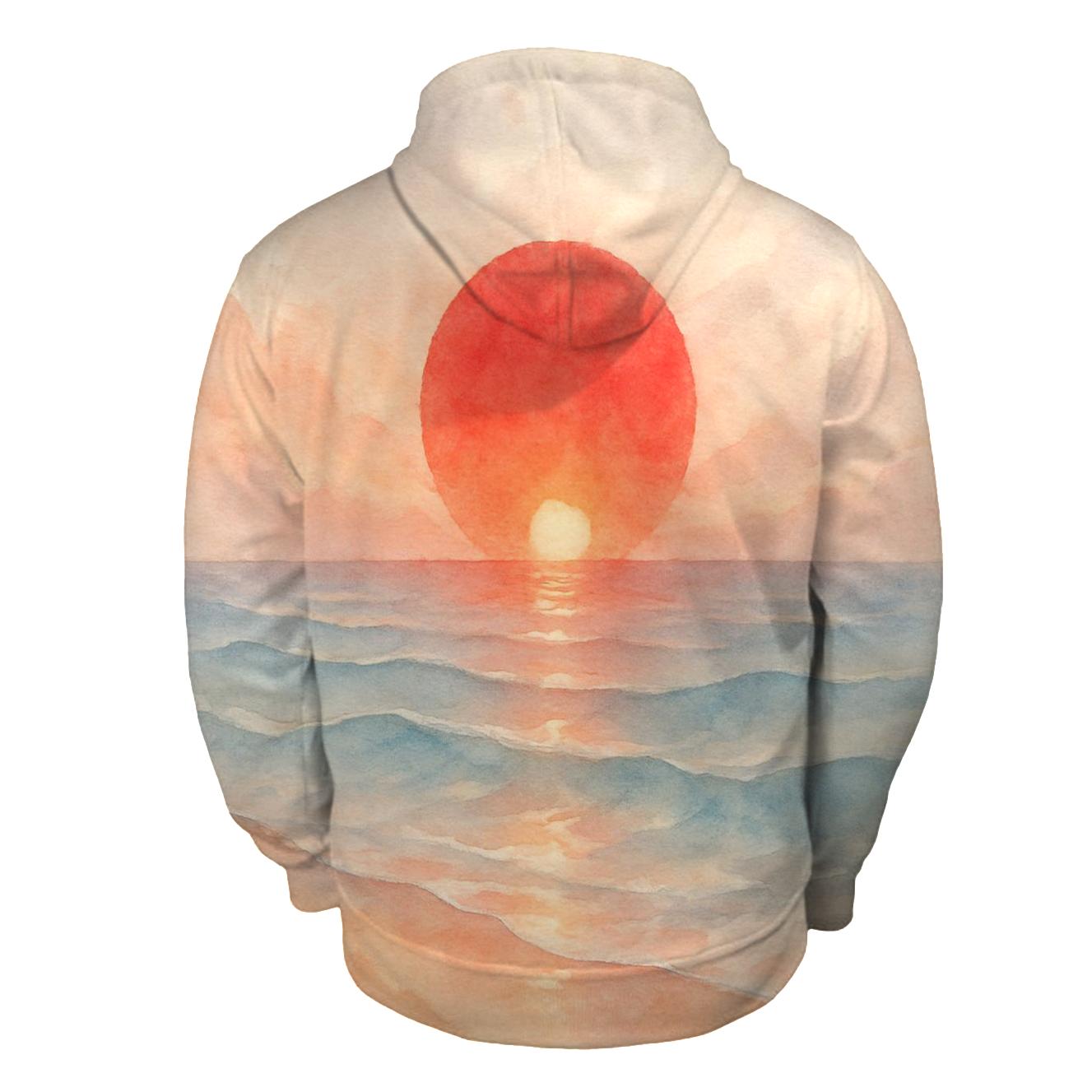 Japan Dawn Watercolor Horizon hoodie styles
