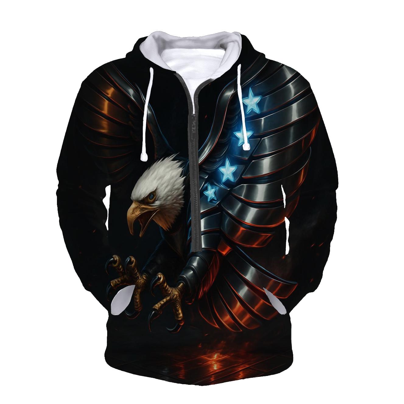 Neon Foundry Eagle With Chromed Flag Wings custom hoodies