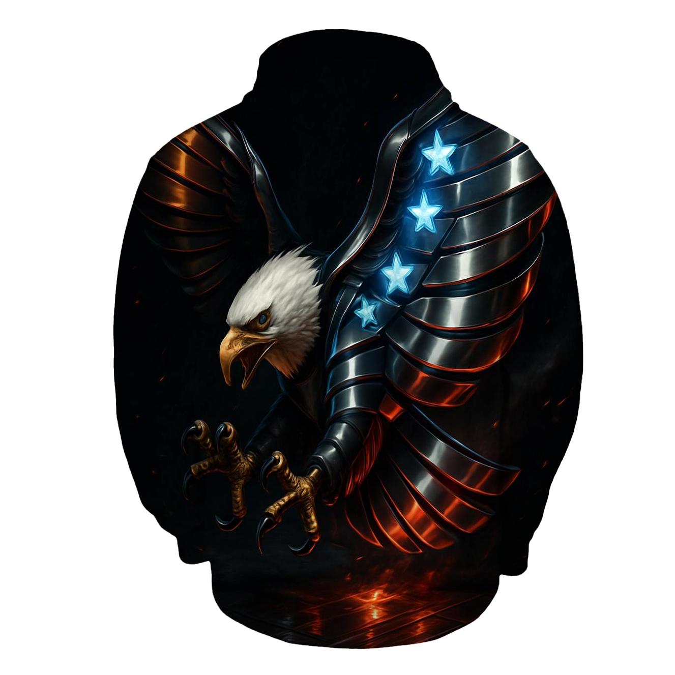 Neon Foundry Eagle With Chromed Flag Wings custom hoodies