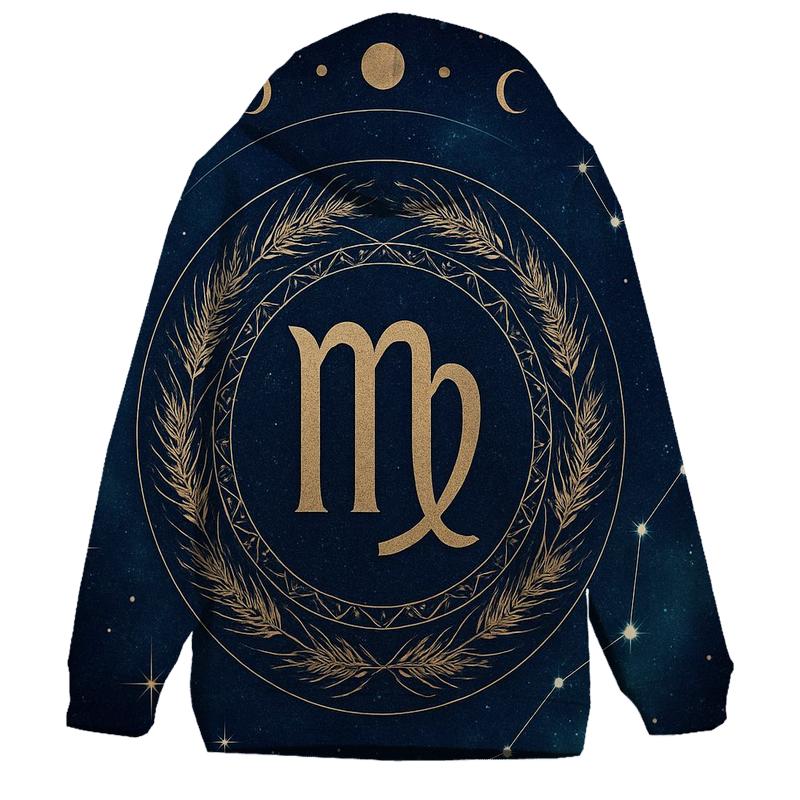 Virgo Spica Harvest Star Mandala printed hoodies