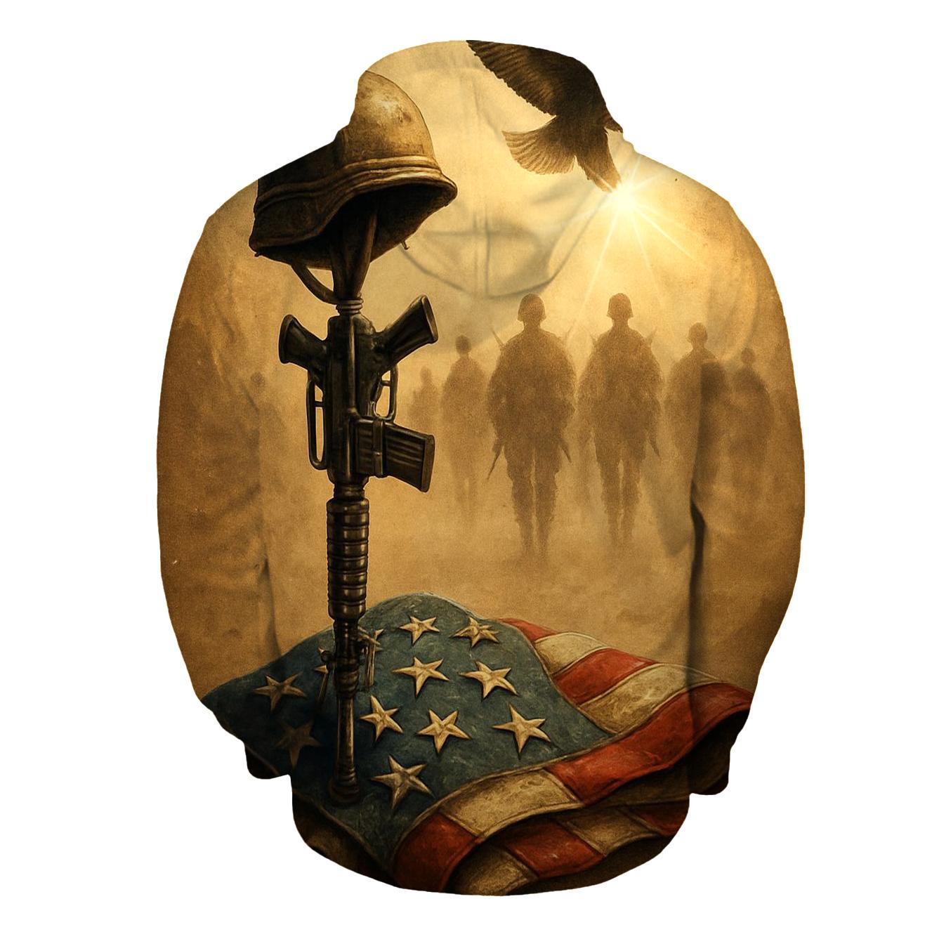 Desert Cross Of Stars And Steel printed hoodies