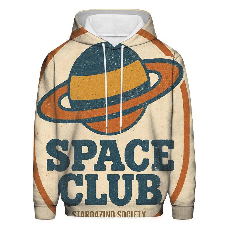 Faded Seventies Vinyl Astronomy Club Badge lightweight hoodies
