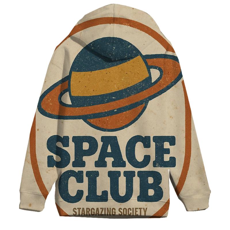 Faded Seventies Vinyl Astronomy Club Badge lightweight hoodies