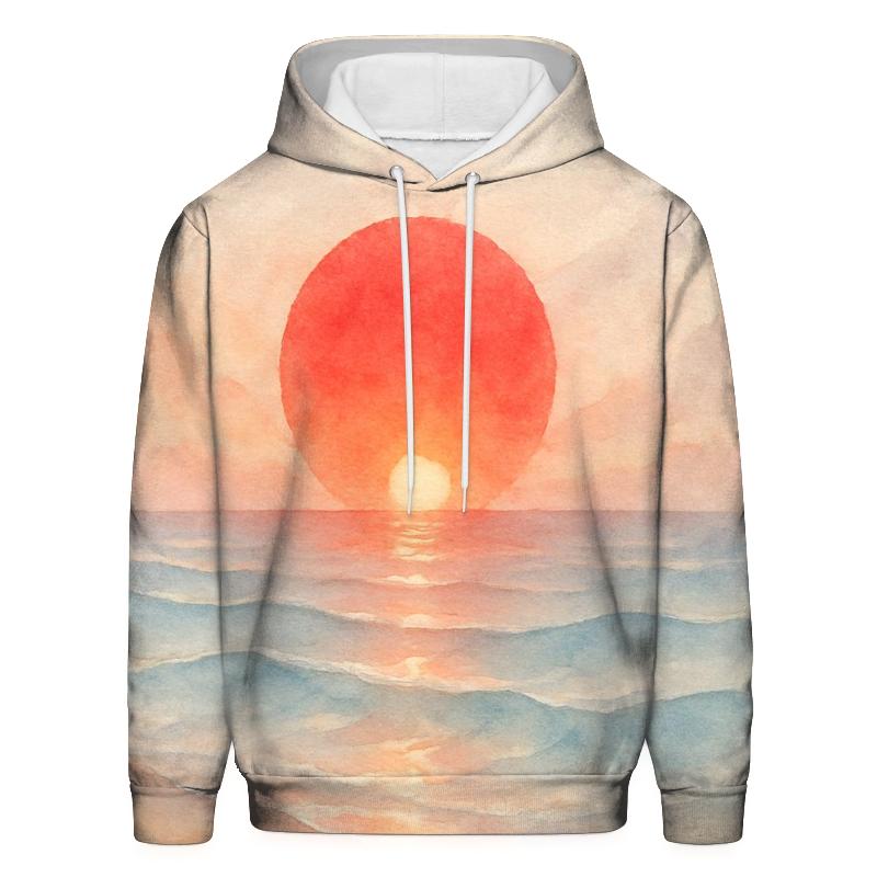 Japan Dawn Watercolor Horizon custom hoodies
