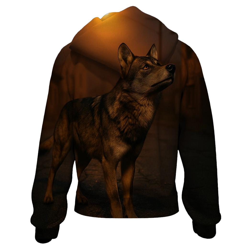 Iberian Wolf Under Sodium Streetlights hoodie styles