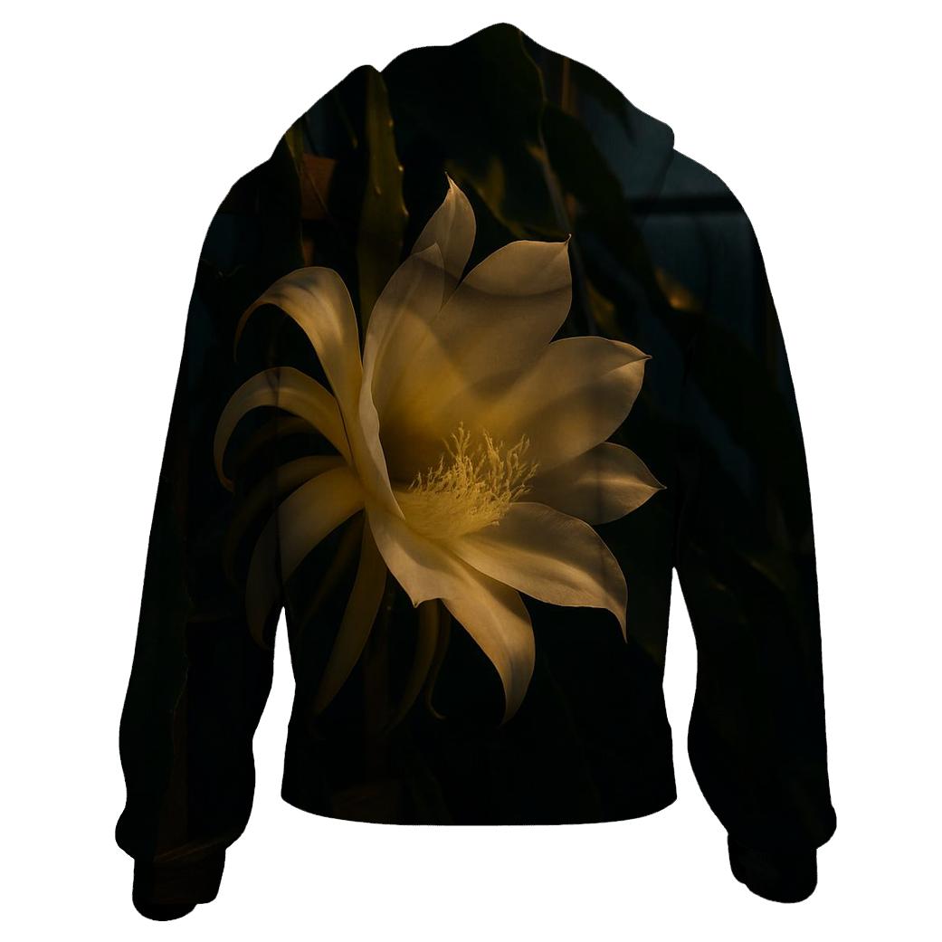 Night Blooming Cereus Opening In A Quiet Glasshouse pullover hoodies